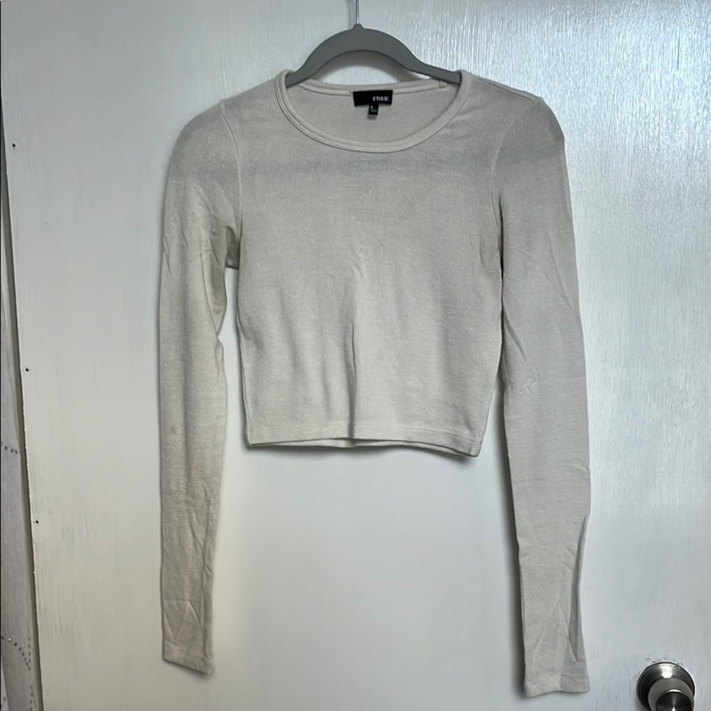 Wilfred Free Long Sleeve Crop Top - White